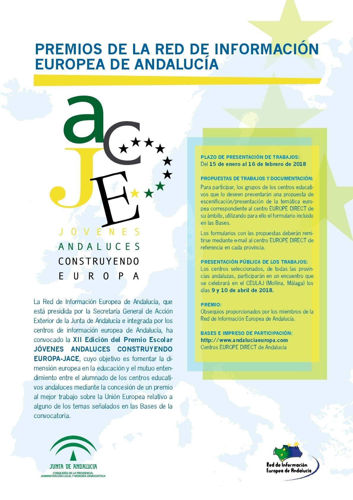 XI Edición del Premio Escolar Jóvenes Andaluces Construyendo Europa JACE