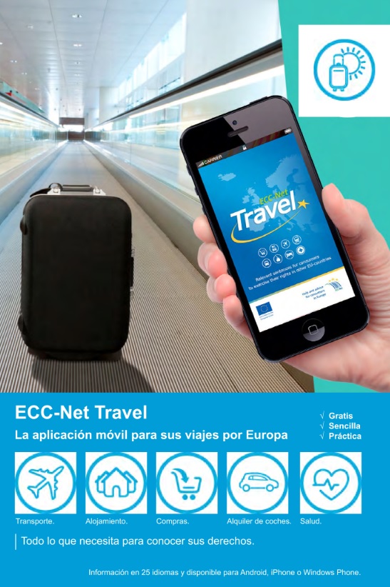 Travel App ECC-Net Información legal y soporte lingüístico durante sus vacaciones en la UE, Noruega e Islandia.