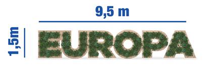 Las Instituciones europeas instalan en la Gran Vía unas letras gigantes sobre EUROPA con motivo de la Conferencia sobre el Futuro de la UE