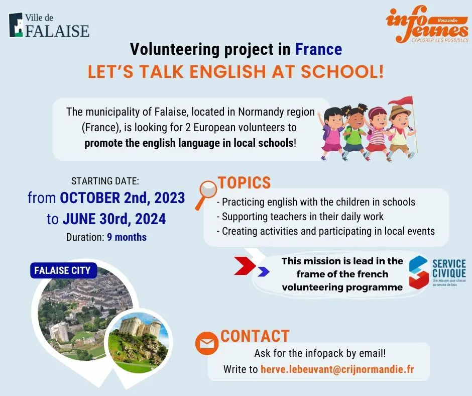 Proyecto de voluntariado en Francia: Let’s talk english at school !