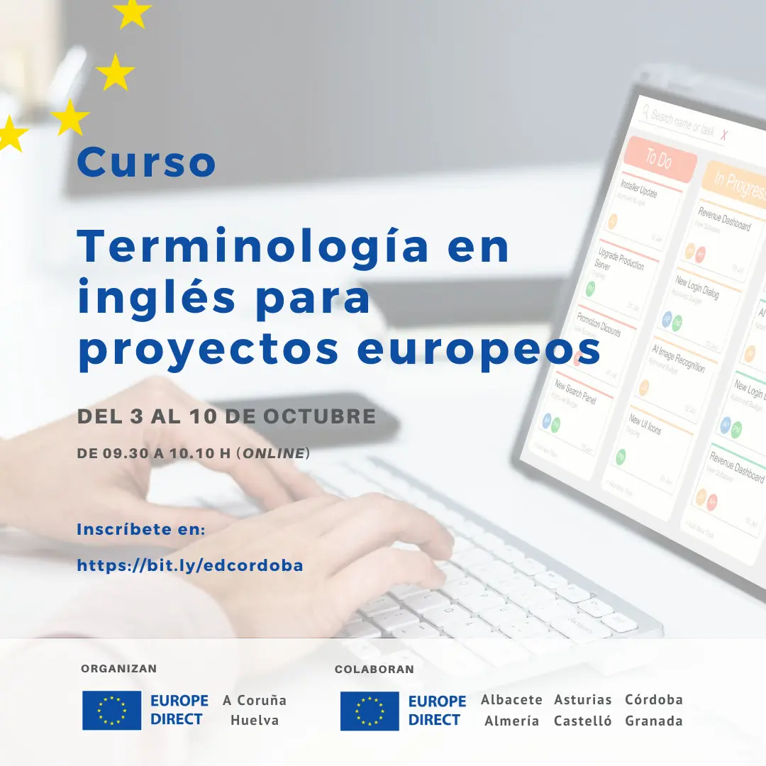 Abierto el plazo de inscripción para el curso en línea “Terminología en inglés para proyectos europeos”