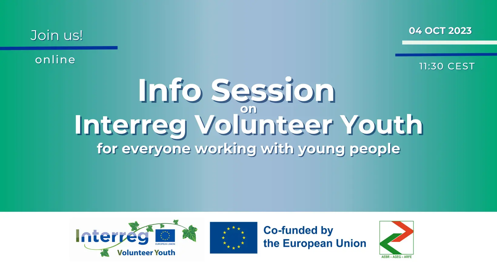 Interreg Volunteer Youth: un programa de voluntariado financiado por la UE – Sesión informativa en línea miércoles 4 de octubre 11:30 