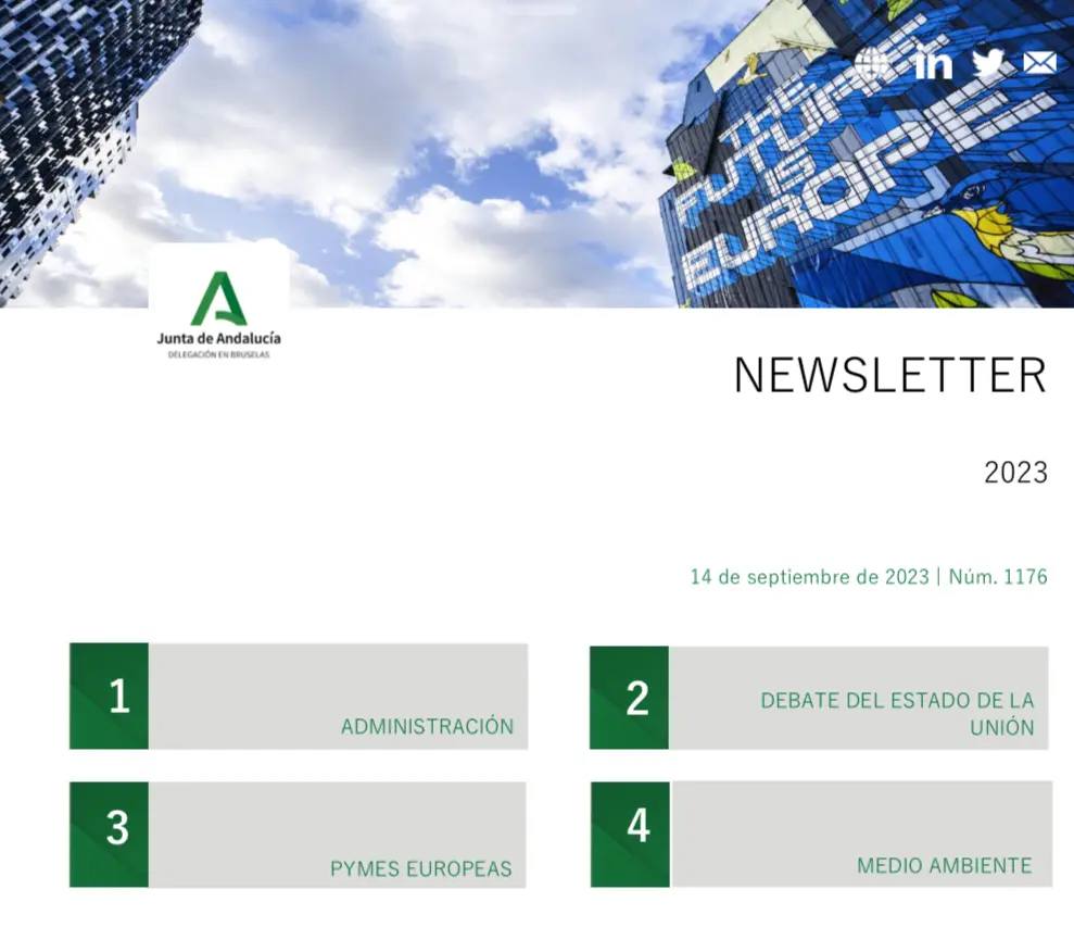 Newsletter de la Delegación de la Junta de Andalucía en Bruselas de 14 de septiembre de 2023 | Núm. 1176