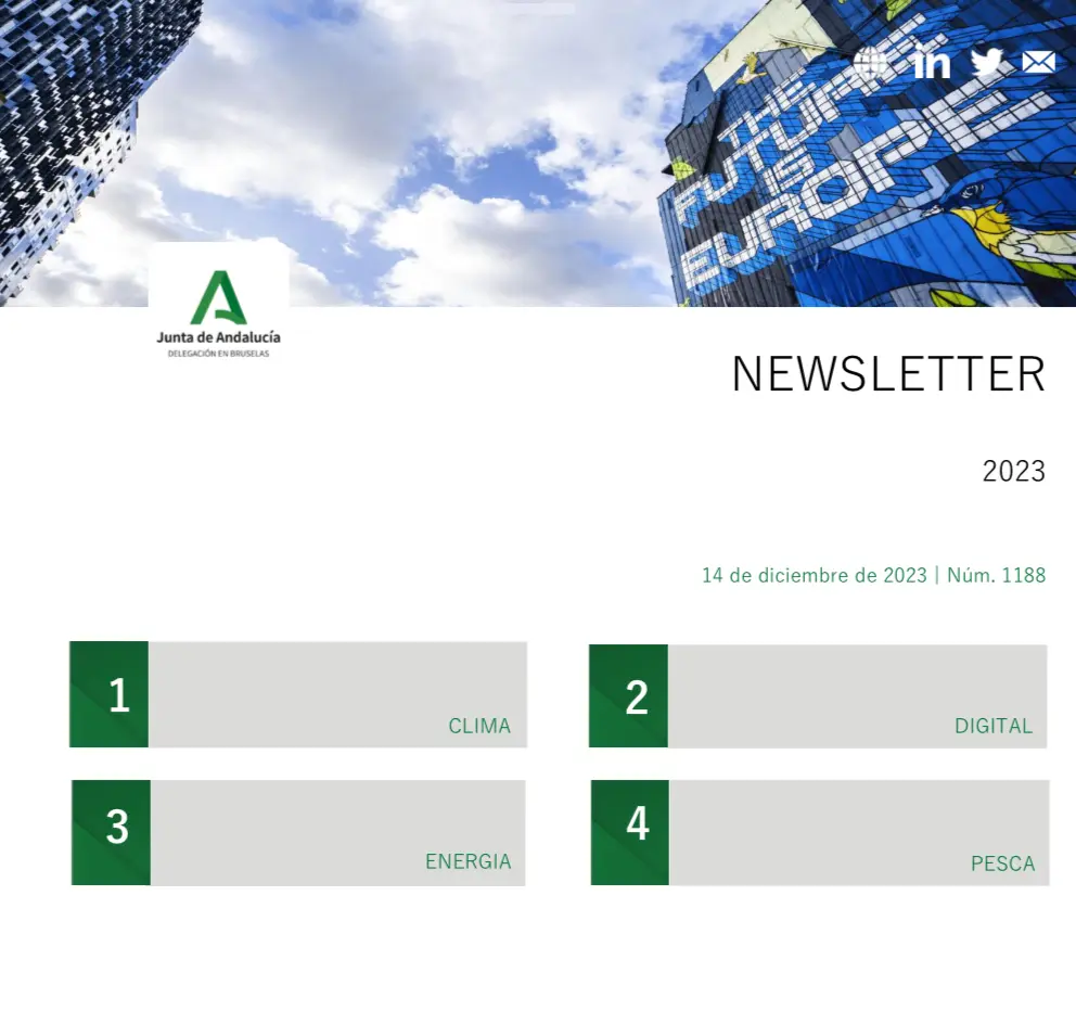 Newsletter de la Delegación de la Junta de Andalucía en Bruselas de 14 de diciembre de 2023 | Núm. 1188