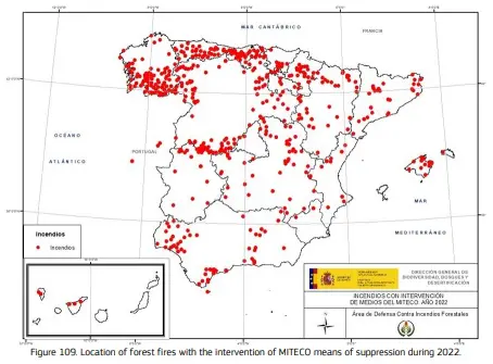 Los mayores incendios forestales en España en 2022 se produjeron en la provincia de Zamora