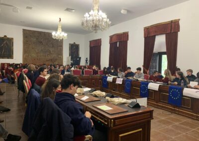 Proyecto Eurodiputados por un día. Alumnos del Colegio Santísima Trinidad de Córdoba y Colegio Clément Ader de Francia. 22-01-2025