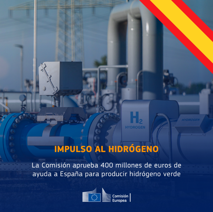 La Comisión aprueba un régimen español de ayudas estatales por valor de 400 millones de euros para apoyar la producción de hidrógeno renovable