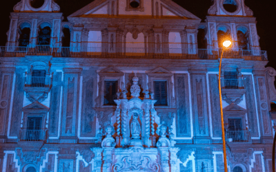 Iluminación Nocturna azul Día de Europa