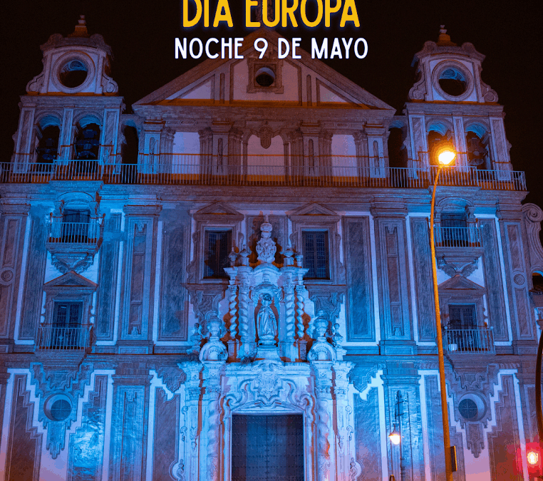 Iluminación Nocturna azul Día de Europa